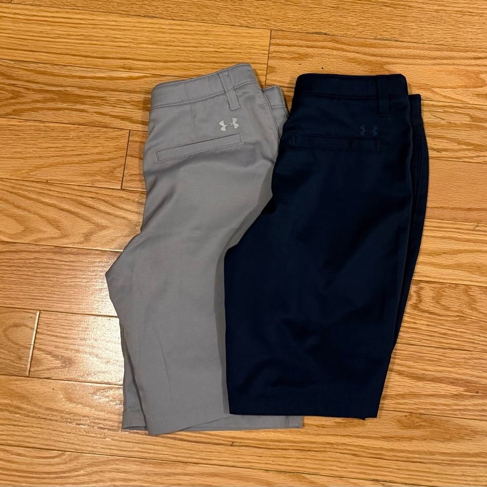Under Armour gray NWOT and navy blue heat gear golf Shorts  size 12